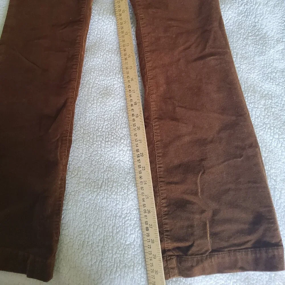 Talbots Mustard Gold Corduroy Wide Leg Flare Pants Vintage Style EUC
